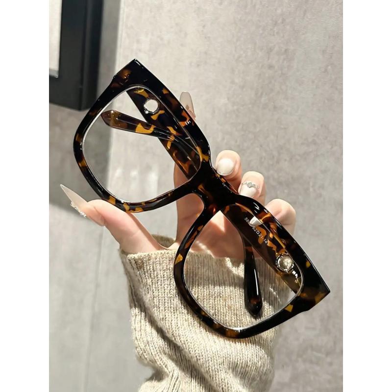 1PC Fashion Square Oversized Plastic Frame Women Clear Glasses For Men Daily Life Take Photo Eyeglasses Clothing Accessories.