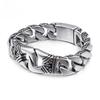 Men's Titanium Steel Bracelets with Personalized Retro Punk Style Patterns and Portrait Castings ,featuring Decorative Borders.