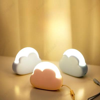 Mini Veilleuse LED en Forme de Nuage Lumière Décorative avec Port de Charge USB pour une Portabilité Facile Éclairage de Bureau Chambre Étude