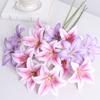 3 Head Fake Lily Flowers Artificial Bud Bouquet Party Home Decoration Photography Props DIY Plant Wedding Decor Vase Ornament