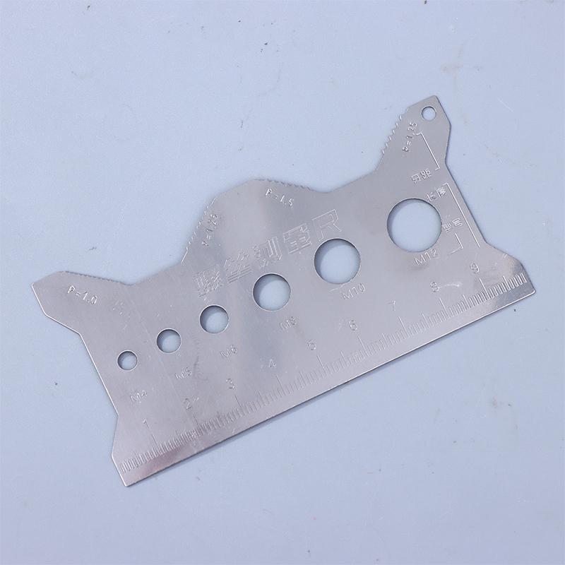 Bolt Measuring Tool Bolt Thread Stainless Steel Sizer Flat Double-Sided Screw Measuring Device For Pattern Jewelry Watch