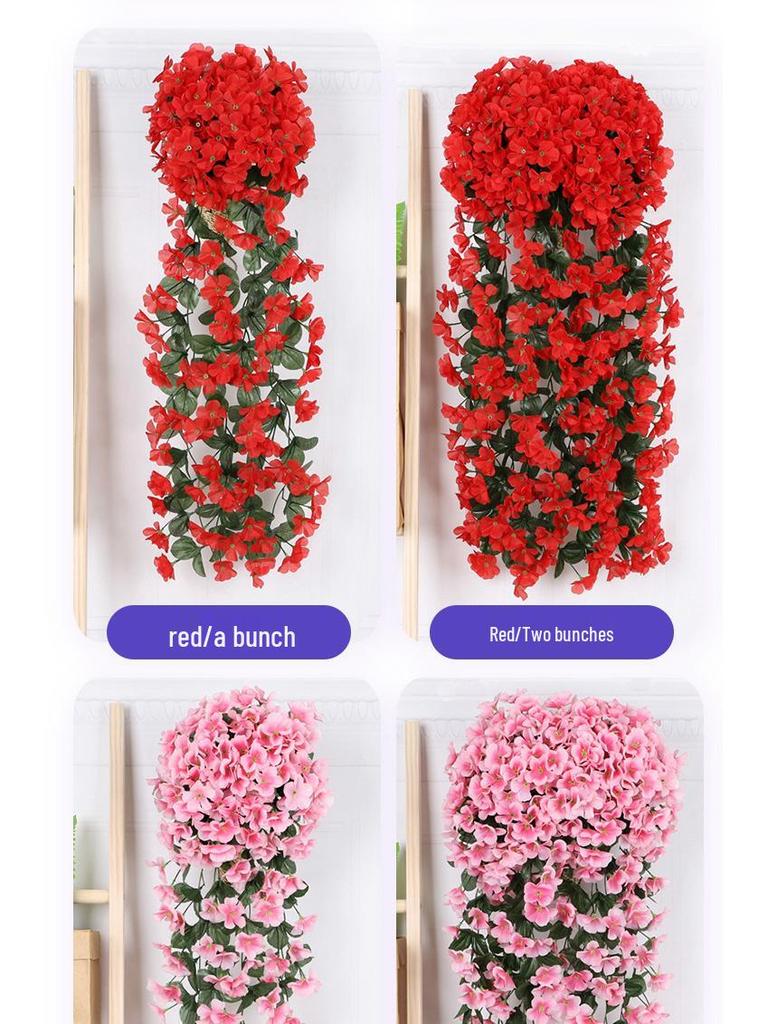 Artificial Violet Flower Vine - Silk Rose Hanging Decor for Weddings and Walls