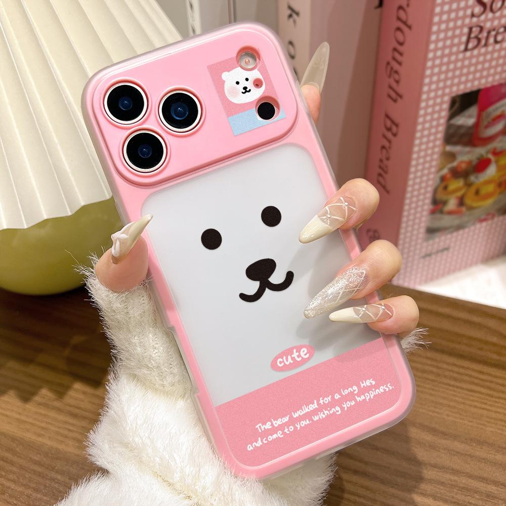 Cute Cartoon Bear Rabbit Emoji for iPhone17 2-in-1 Mobile Phone Case Apple 16 Niche 15 Fine Holes
