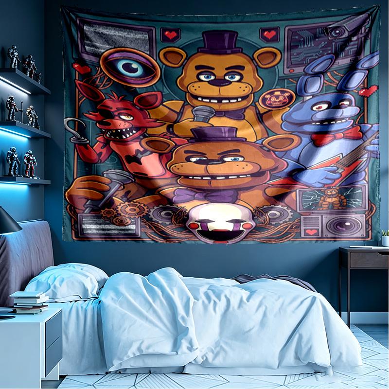 Five Nights At Freddy's Print Tapestry, Lightweight Wall Hanging, for Bedroom, Dorm, Living Room, Home Art Decor, Birthday Christmas Gift for Friends
