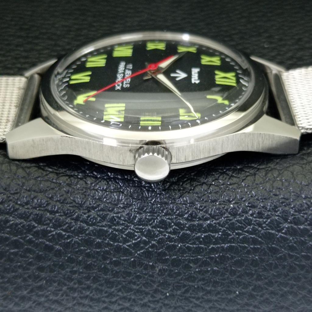 HAND-WINDING VINTAGE HMT INDIAN MENS BLACK COLOR DIAL WATCH A440962-4