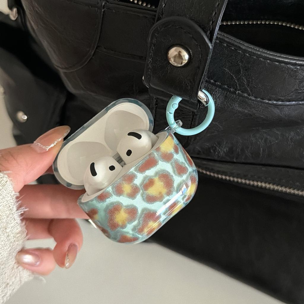 Retro semi-transparent smudged leopard print is suitable for AirPods pro1 generation Apple Bluetooth headset case 1 generation 1 generation protective