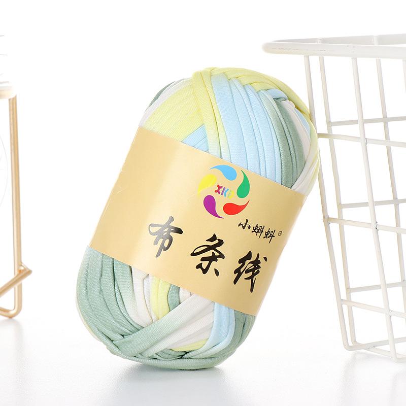 Needlework Knitting Crochet Yarn Printed Fabric Strips Line Colorful Segment Dyed Fabric Strips Line Handmade Diy Knitting Yarn Ball