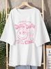 Dilly Dally Club Print Tshirts Women Summer Casual Loose Short Sleeve Tees Hipster Cute Aesthetic Astrology Tops