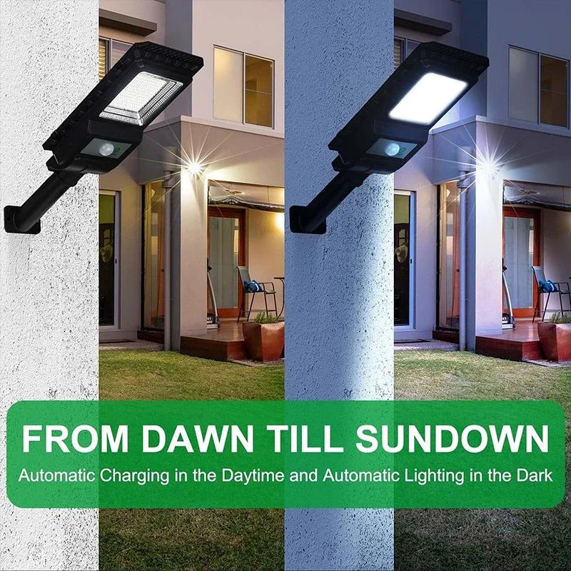 Solar Street Light Super Bright Outdoor 156LED Wall Lamp Waterproof Motion Sensor Garage Garden Fence