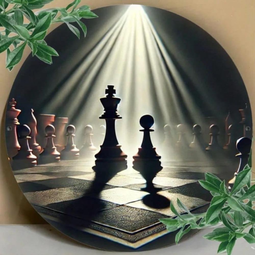 Iron Wall Art Chessboard Metal Sign for Home Cafe Bar Decor