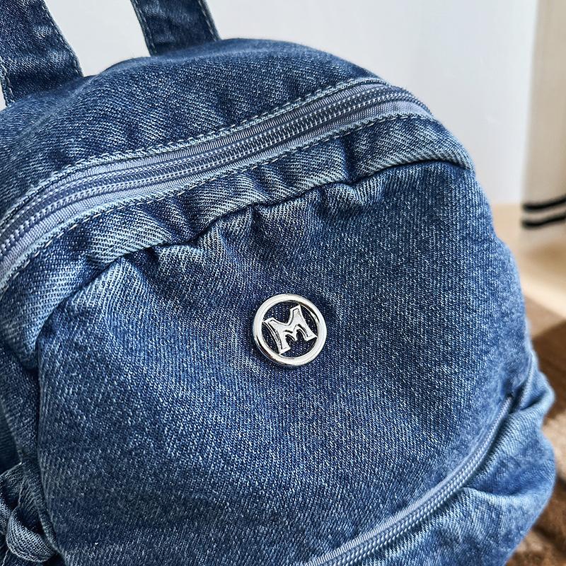 Mini Denim Backpack for Women – Compact Washed Jeans Style Bag – Perfect for Daily Use & Travel
