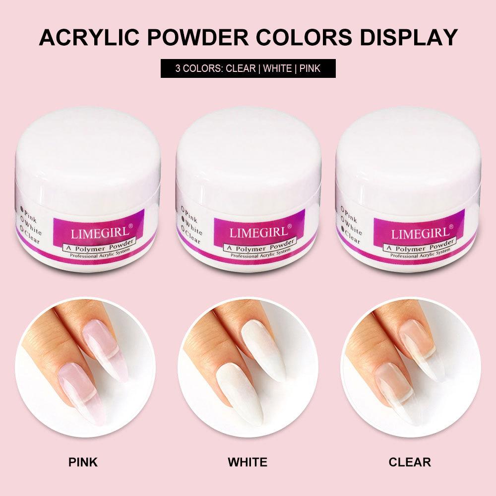 Nail Art Powder Kit 12 Colors Glitter White Clear French Acrylic for Beginners Home Use Full Set