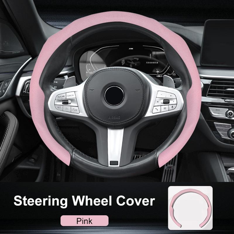 Ultra Thin Car Steering Wheel Cover All Season Universal Anti Slip Sweat Absorbent Ventilate Nappa Auto Interior Accessories