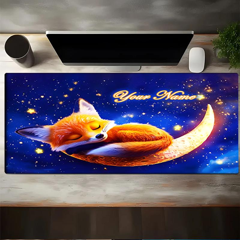 1PC Custom Name "Fox Dreams Stars" Mouse pad, keyboard and mouse desk pad, for computer notebook Birthday Gift For Any Room Or Office