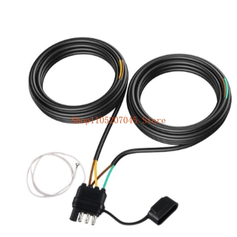 37cd 4 Pin 5 Wire Trailer Wiring Harness with PVC Protective Tube, 4 Way Flat Trailer Connector for Brake Light