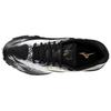Mizuno Chaussures de Tennis de Table Wave Medal 8 Unisexes Basse Coupe Baskets Confortables Respirantes Blanc Noir 81GA258212