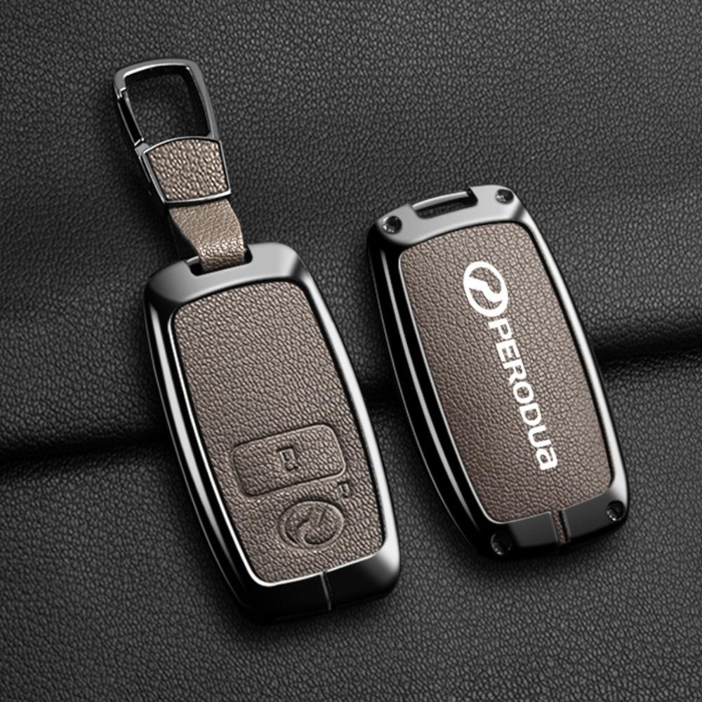 For PERODUA Toyota Car Key Cover Metal Shell Protector for Men Women with Remote Control