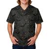 Men's Halloween Print Medical Scrub Top V Neck with Tie Pocket Comfortable Fit Daily Workwear for Healthcare Professionals