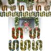 Festive 2.7 Meter Christmas Wreath Decoration With Led Lights In Gold And Red For Holiday Cheer