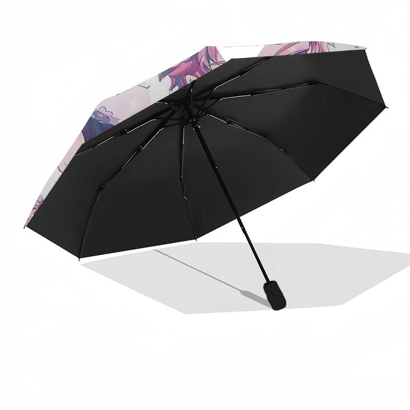 1pc Outdoor Umbrella with Demon Slayer Characters, Automatic Opening/Closing, Portable 3-Fold Design, 8-Bone Iron Frame - Perfect Gift for Fans,