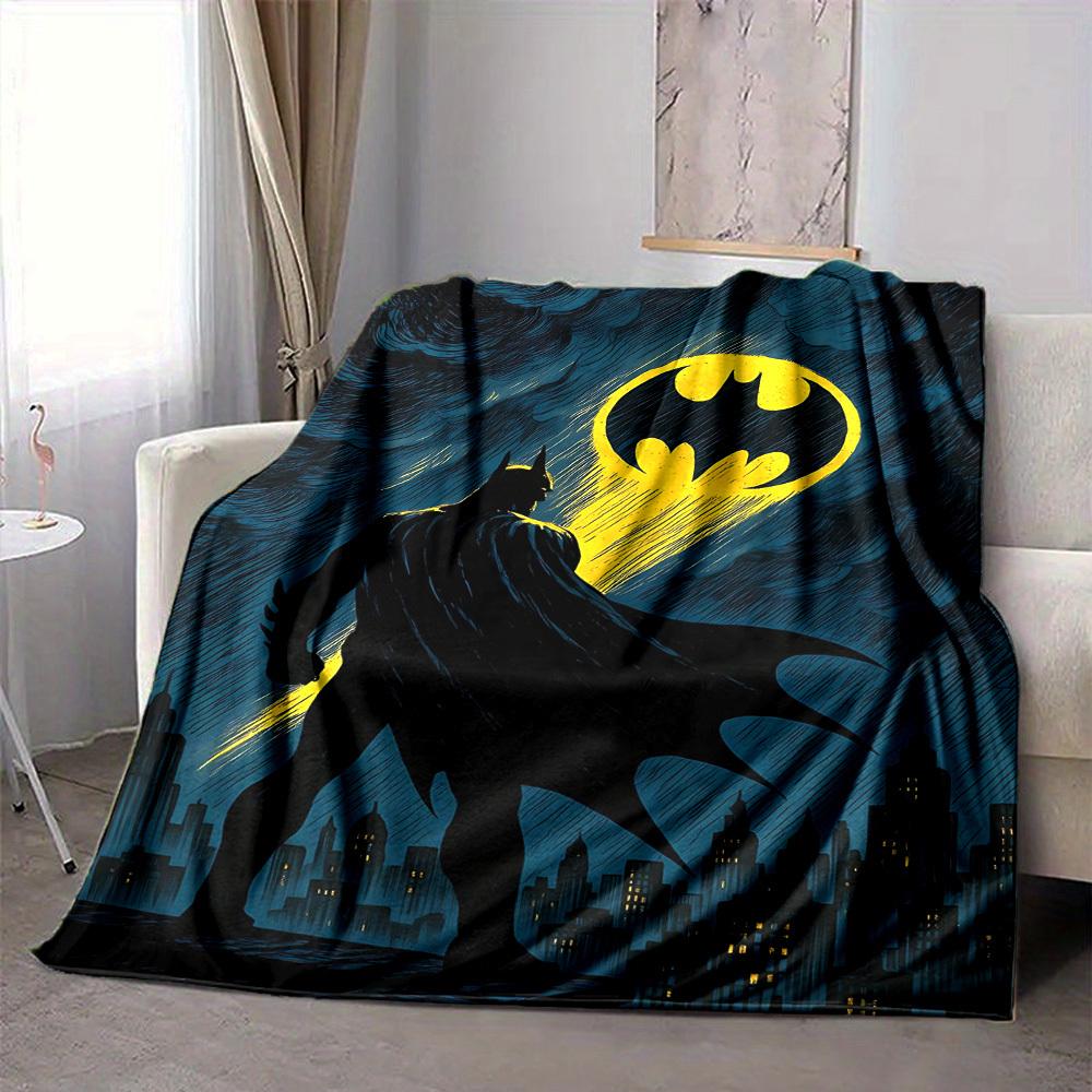 1pc Batman Blanket Lightweight Flannel Throw For Sofa, Bed, Travel, Livingroom, Office, Couch, Chair, And Bed