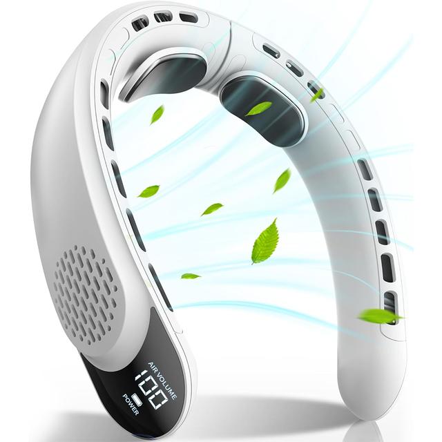 

Вентилятор для шеи 4 турбо-складной охладитель для шеи Аккумулятор 4000 мАч Безлопастной портативный ветровентилятор 3 скорости Перезаряжаемый вентилятор типа C белый