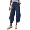 Women's Solid Color Pleated Waist Loose Wide Leg Straight Leg Pants
