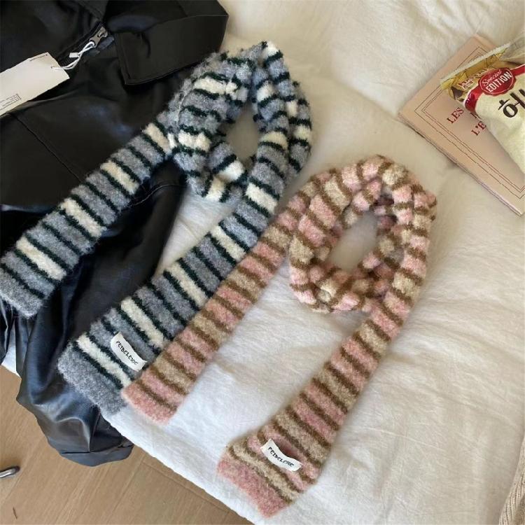 Women Skinny Scarf Thin Choker Knit Belt Long Tie Scarf Bag Handle Wrap