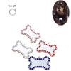 Pet Tag With Bone Shape And Sparkling Diamond Edge Stylish Metal Tag For Dogs