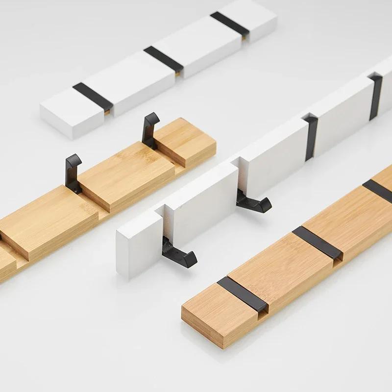 Faltbare Bambus Wandmontierte Kleiderhaken Türhänger Haushalt Mantel Handtuchhaken Regal Badezimmer Hängeregal 3 4 5 Haken