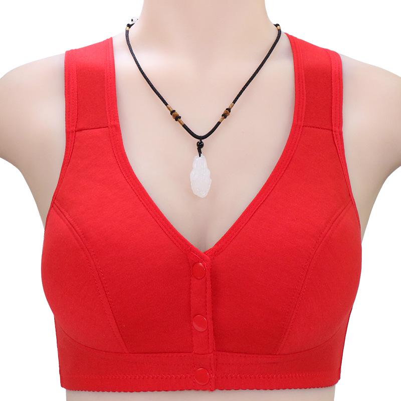 Women's Plus Size Front-Fastening Cotton Camisole Bra - Wire-Free and Soft