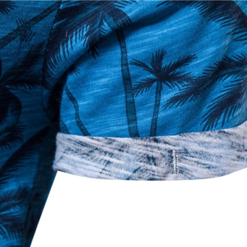 Hawaii Style T-shirts Men O-neck Casual High Quality Beach Mens T Shirt New Summer 100% Cotton Printed Top Tees Men