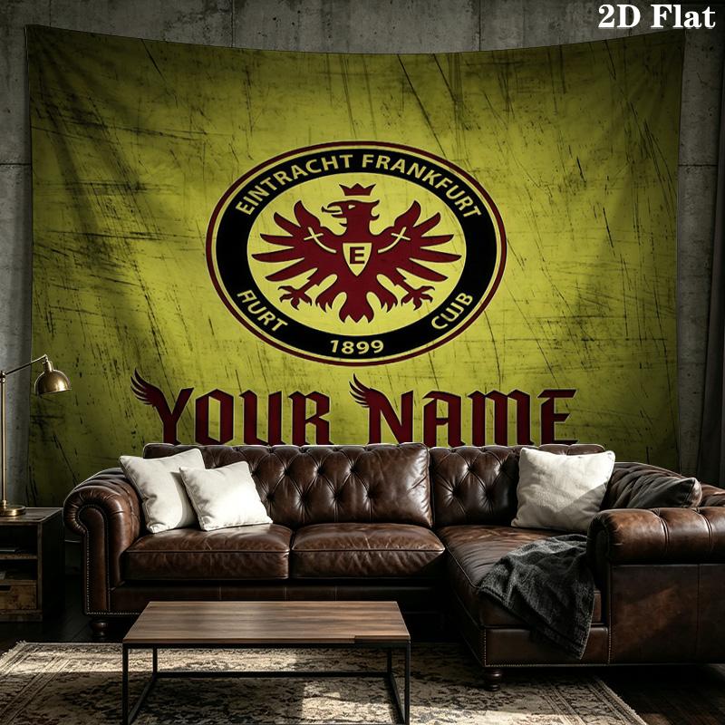 Custom Name Eintracht Frankfurt Printed Tapestry – Wall Hanging for Bedrooms, Dorms, and Home Decor