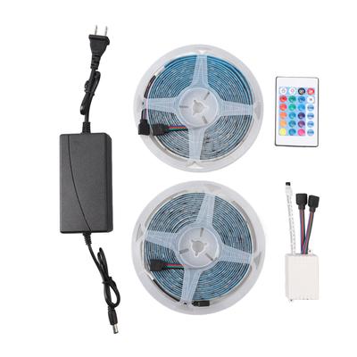 2PCS LED Lights Strip 16.4ft 12V 5050 RGB Waterproof Color Changing LED Rope Lights with 24 Keys