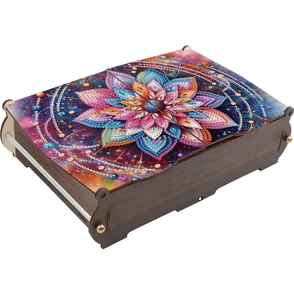 Diamantmalerei Holz-Aufbewahrungsbox Diamond Art Aufbewahrungskoffer DIY 5D Bastel-Schmuckbox für Schmuck & Bastel-Organisation