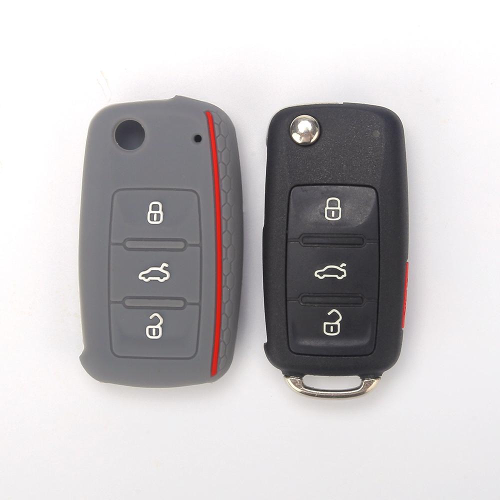 Silikon Araç Katlanır Anahtar Kılıfı Kılıfı Skoda Fabia Octavia İçin Seat Leon Toledo Altea Ibiza İçin Vw Golf Polo Bora Beetle İçin