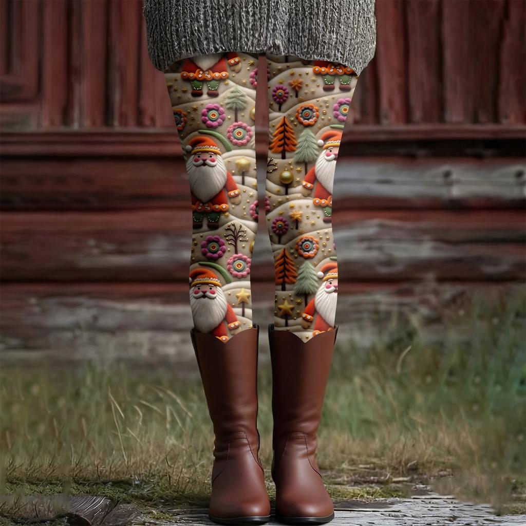 Damen Casual Mode Outdoor Halloween Bedruckte Slim Elastische Yogahose Cropped Hose