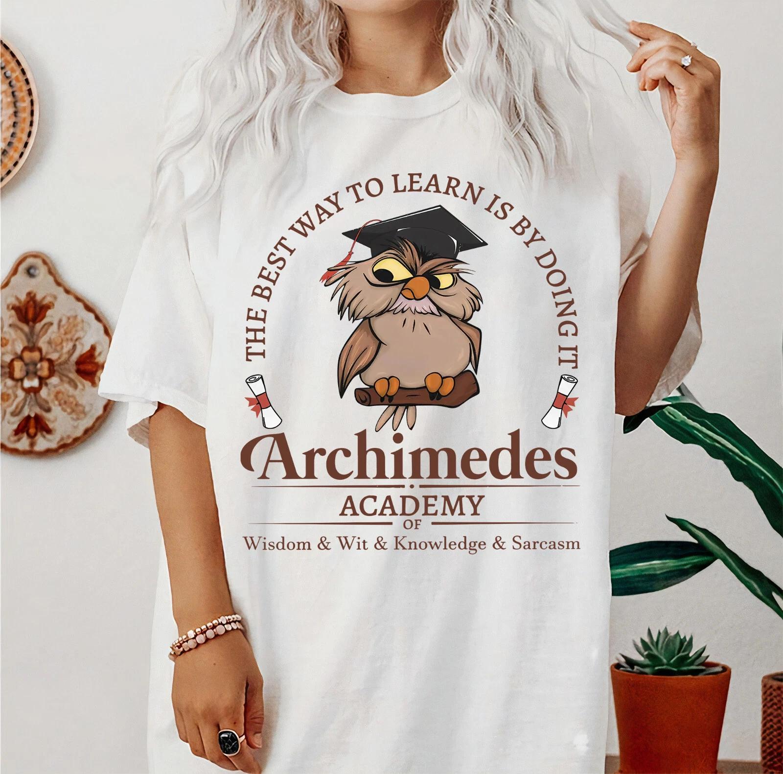 Archimedes Academy Knowledge Sarcasm Owl Shirt Unisex Adult Kid Shirt XL