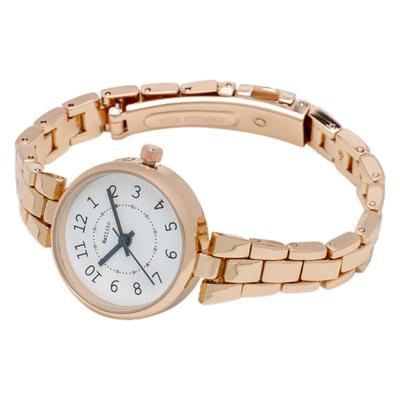 [Fieldwork] Women's Watch Analog Metal Band Nickel Free Pink Gold White NF Riche JN023-3