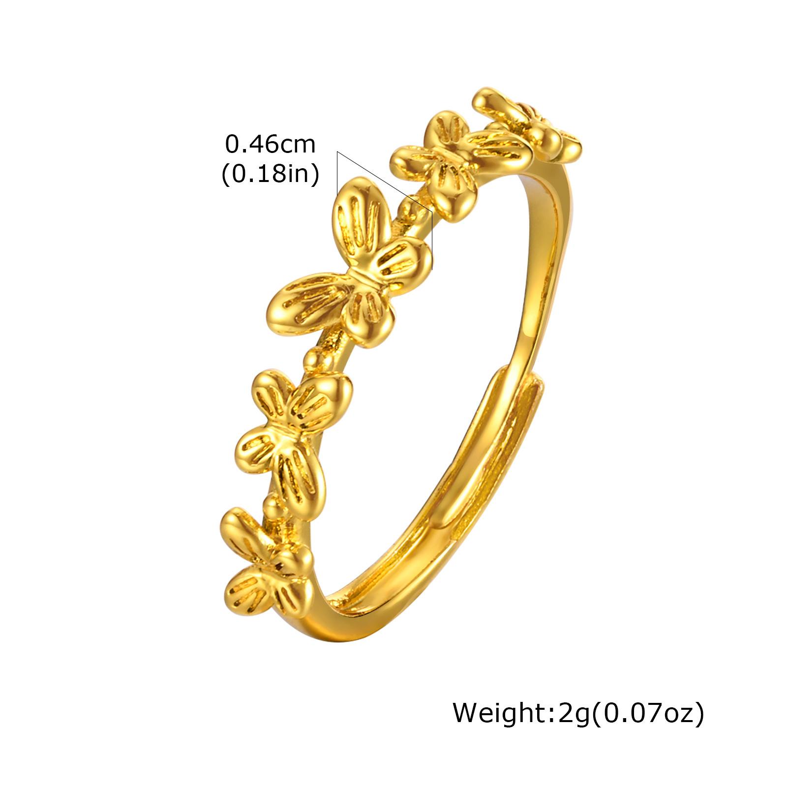 

Chic Butterfly Charms Woman Rings, Adjustable Gold Color Metal Finger Band, Sweet Minimalist Dainty Jewelry Gift Valentine s Day