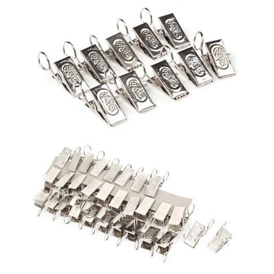 20-Stück Packung Vorhangclips mit Eisenringen Krokodilförmige Vorhanghaken Doppelreihige Zahnklemme