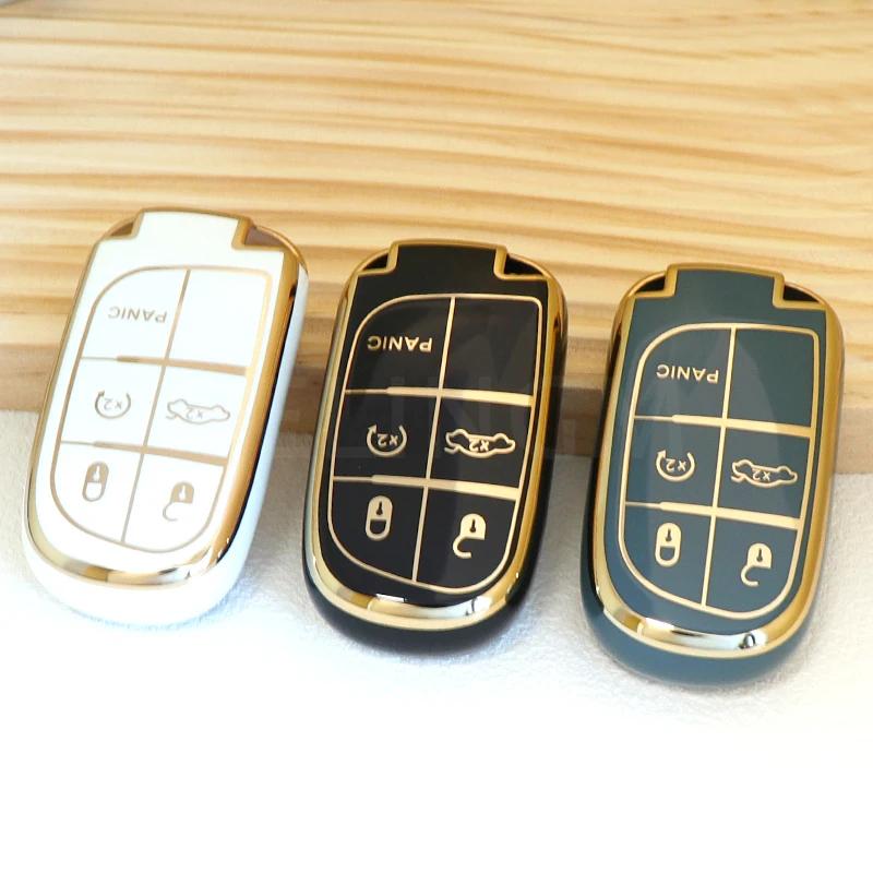 New TPU Car Remote Key Case Cover Shell, For Jeep Renegade Grand Cherokee Dodge Ram Charger 1500 Challenger Chrysler 300C Travel