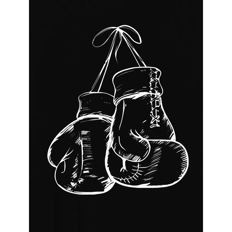 Women's Linear Boxing Gloves Print T-Shirt Trendy Short Sleeve Casual Summer Holiday Top