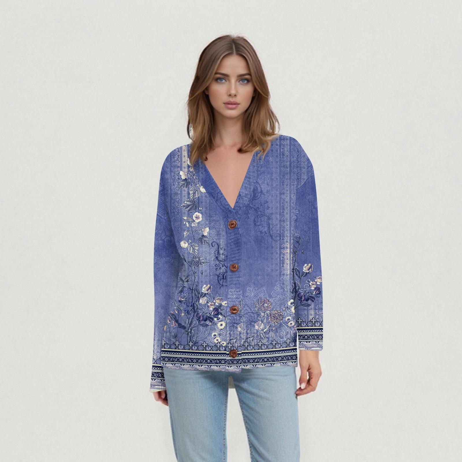 

Женские повседневные топы на каждый день Вязаный кардиган-жакет S фиолетовый