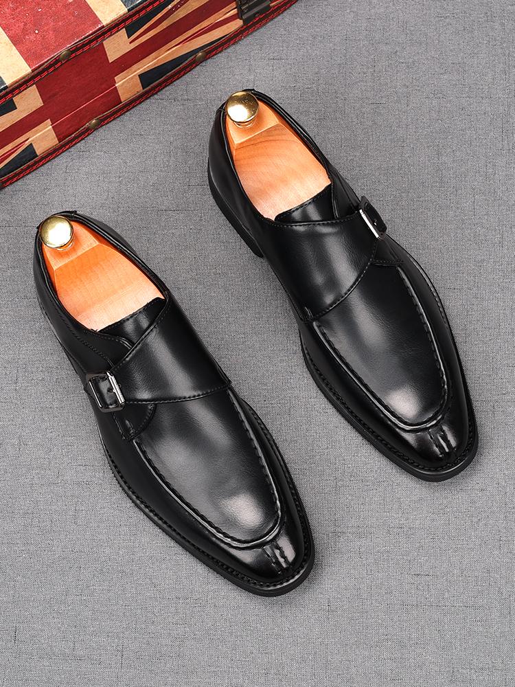 Moda Nuovo Designer Scarpe Basse da Uomo a Punta in Pelle Verniciata Mocassini con Cinturino Monk Scarpe da Ginnastica Uomo per Rientro a Casa Matrimonio