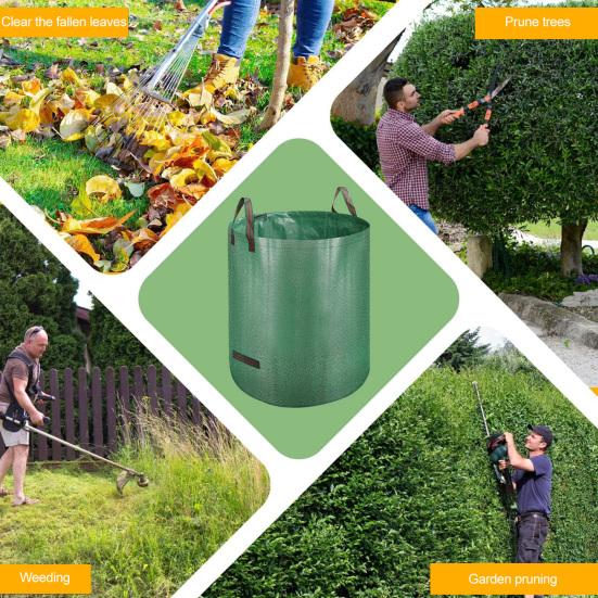 Garden Garbage Bag Waterproof Leaf Sack Large Capacity Reusable Leaf Collection Bag for Garden Yard Waste Debris Storage