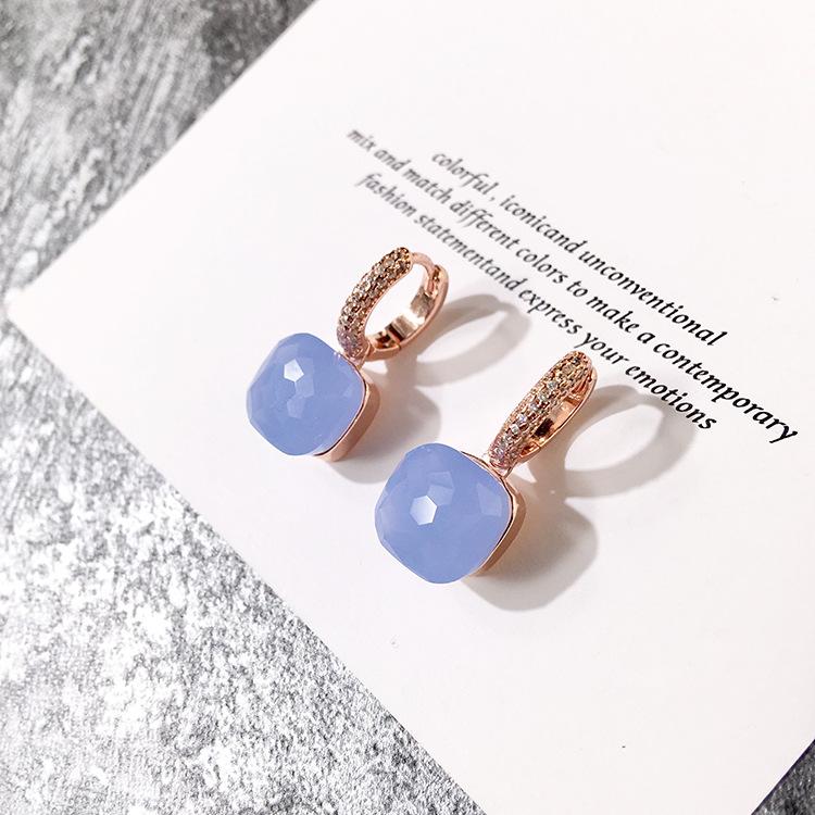 Light Luxury Diamond-encrusted Earrings, Niche Fashionable Vintage Geometric Crystal Earrings