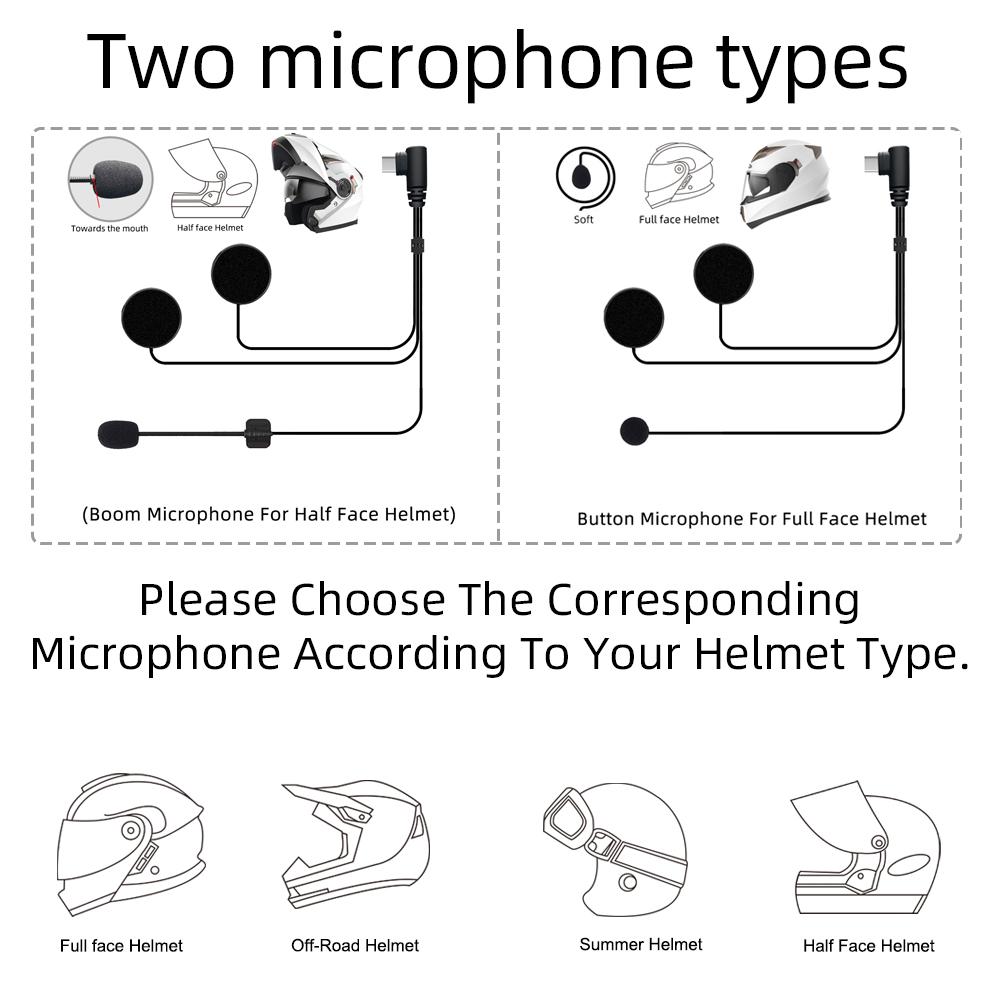 WAYXIN T2 Motorradhelm-Headset für 2 Fahrer Bluetooth Intercom-Kopfhörer Moto Communicator Lautsprecher Interphone Headset Biker