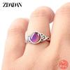 925 Silver Oval Mood Temperature Change Ring for Women Charm Wedding Party Jewelry Gifts