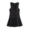 Za Foreign Trade New Women Clothes ZR Western Style Fashion Simple Wide Pleat Stripe Vest Style Dress 9368558